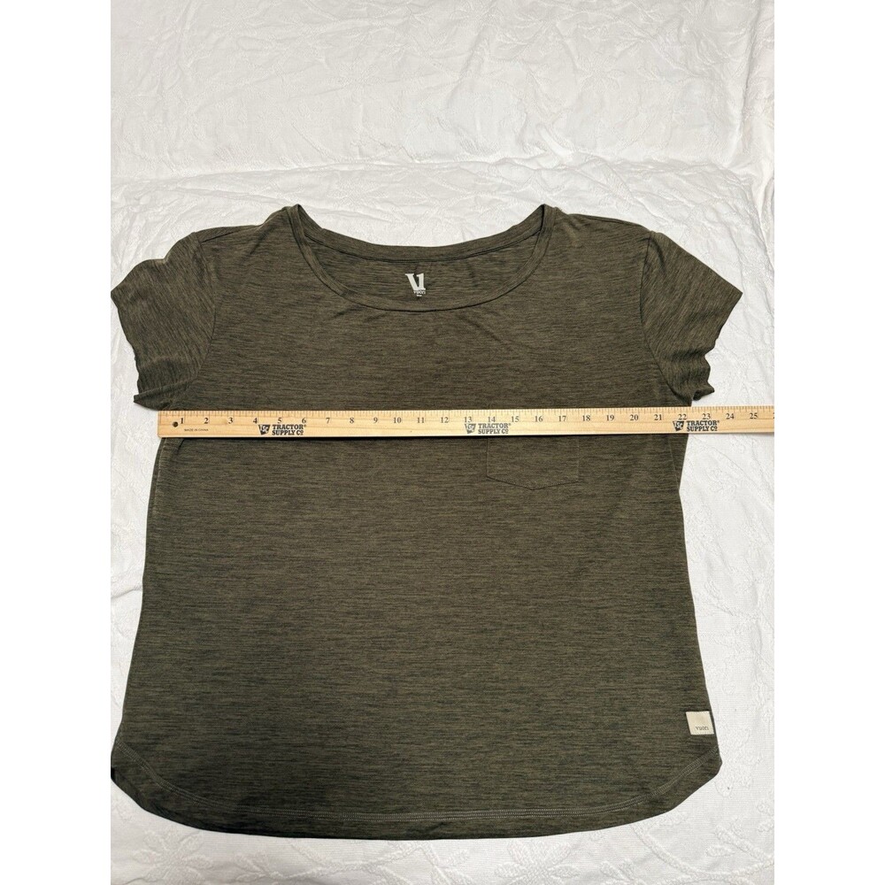 NWOT Vuori Strato Performance Pocket Tee L Olive Green Athleisure Minimalist Lux - Picture 7 of 9
